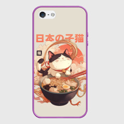 Чехол для iPhone 5/5S матовый Ramen and the cat