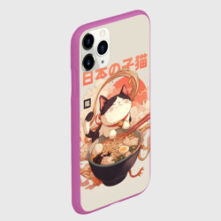 Чехол для iPhone 11 Pro матовый Ramen and the cat - фото 2