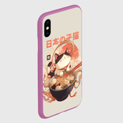 Чехол для iPhone XS Max матовый Ramen and the cat - фото 2