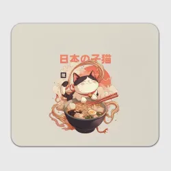 Прямоугольный коврик для мышки Ramen and the cat