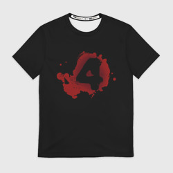 Мужская футболка 3D Left 4 Dead logo красный