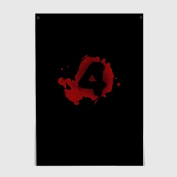 Постер Left 4 Dead logo красный