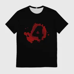 Мужская футболка 3D Left 4 Dead logo красный