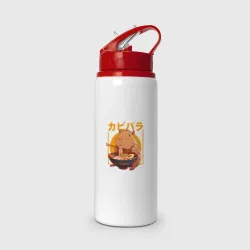 Бутылка для воды с трубочкой Japan style capybara