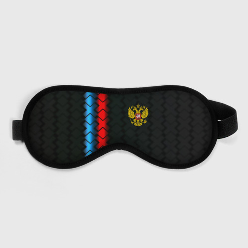 Маска для сна с принтом Россия спорт герб, вид спереди №1