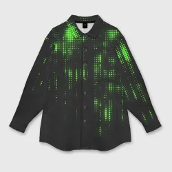Женская рубашка oversize 3D Геометрический эффект матрицы