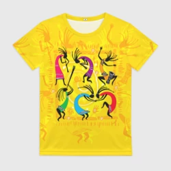 Женская футболка 3D Танцующие Кокопелли