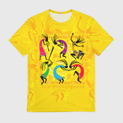 Мужская футболка 3D Танцующие Кокопелли