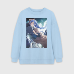 Женский свитшот oversize без начеса хлопок Реинкарнация безработного Рокси Мигурдия и спаситель