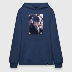 Худи SuperOversize хлопок Тёмный дворецкий Сиэль Фантомхайв пьет чай