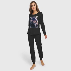 Женская пижама с лонгсливом хлопок Тёмный дворецкий Сиэль Фантомхайв пьет чай - фото 2