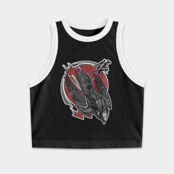 Женская укороченная майка-топ хлопок Suzuki hayabusa