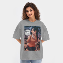 Женская футболка Oversize хлопок texturе Не издевайся, Нагаторо Хаясэ senpai - фото 2