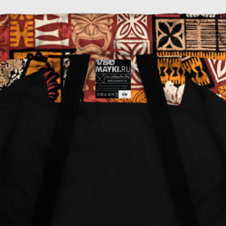 Куртка с принтом Гавайские острова - райский уголок для женщины, вид на модели спереди №5. Цвет основы: черный