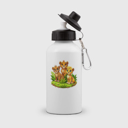 Три львёнка в траве – Бутылка спортивная с принтом купить со скидкой в -15%