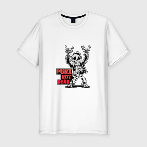 Мужская футболка хлопок Slim Череп с козой punks not dead