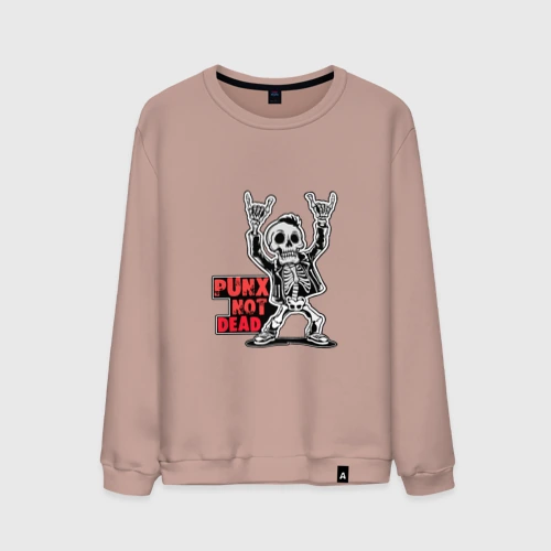 Мужской свитшот хлопок Череп с козой punks not dead