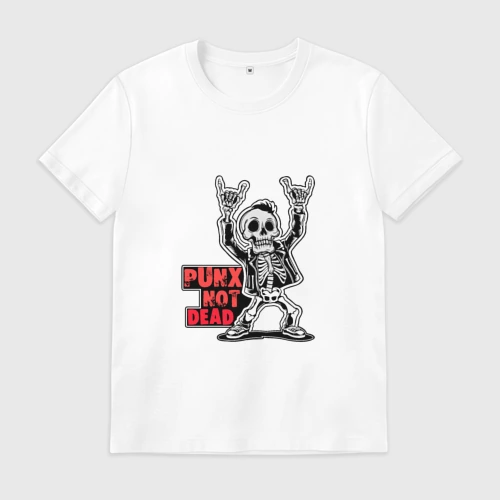 Мужская футболка хлопок Череп с козой punks not dead