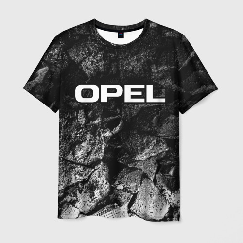 Мужская футболка с принтом Opel black graphite, вид спереди №1