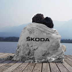 Плед с принтом Skoda white graphite для любого человека, вид спереди №3. Цвет основы: 3d (велсофт)