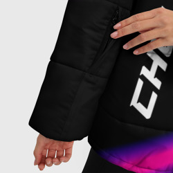 Куртка с принтом Chelsea speed game lights для женщины, вид на модели спереди №4. Цвет основы: черный