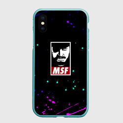 Чехол для iPhone XS Max матовый Metal gear splash neon