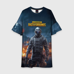 Детское платье 3D PUBG персонаж в ночном городе