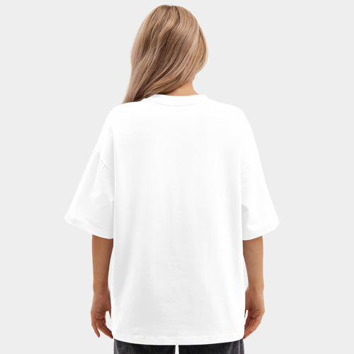 Женская футболка Oversize хлопок premium Ветка пионов - фото 4