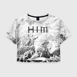 Женская футболка Crop-top 3D HIM white graphite