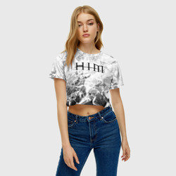 Женская футболка Crop-top 3D HIM white graphite - фото 2