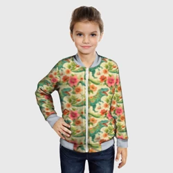 Детский бомбер 3D Динозавр в цветах - фото 2