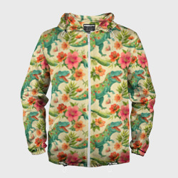 Мужская ветровка 3D Динозавр в цветах