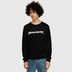 Мужской свитшот 3D Megadeth logo white - фото 2
