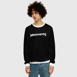 Мужской свитшот 3D Megadeth logo white - фото 2