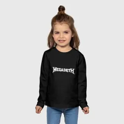 Детский лонгслив 3D Megadeth logo white - фото 2