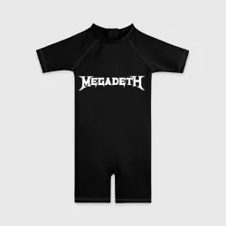 Детский купальный костюм 3D Megadeth logo white