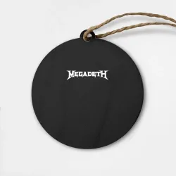 Деревянная игрушка круг Megadeth logo white