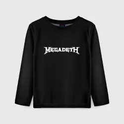 Детский лонгслив 3D Megadeth logo white