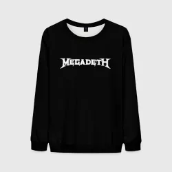 Мужской свитшот 3D Megadeth logo white