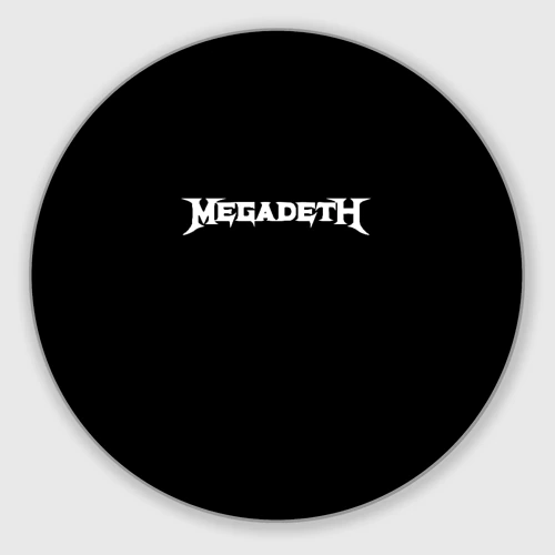 Круглый коврик для мышки Megadeth logo white