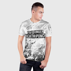Мужская футболка 3D Slim Five Finger Death Punch white graphite - фото 2
