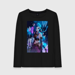 Женский лонгслив хлопок League of Legends аркейн Джинкс - Паудер