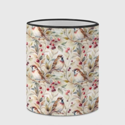 Кружка с полной запечаткой Воробьи на ветке с ягодами - фото 2