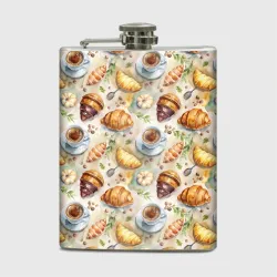 Фляга Кофе, круассан и пирожок