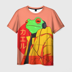 Лягушка в наушниках - иероглифы – Мужская футболка 3D с принтом купить со скидкой в -26%
