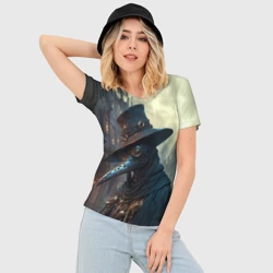 Женская футболка 3D Slim Футуристичный чумной доктор - фото 2