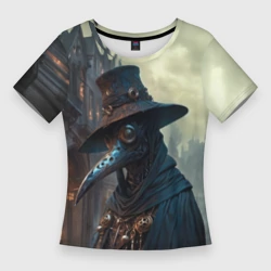 Женская футболка 3D Slim Футуристичный чумной доктор