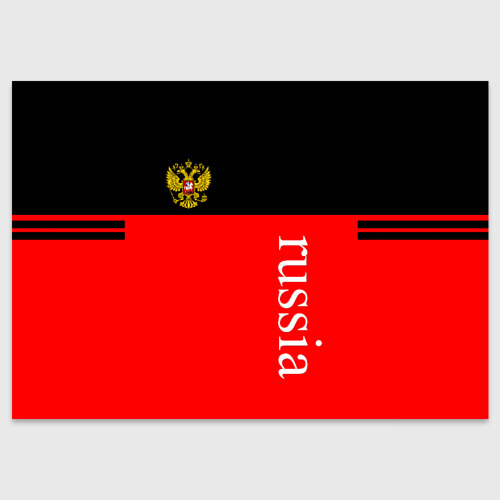 Поздравительная открытка с принтом Россия спортивная геометрия красный, вид спереди №1
