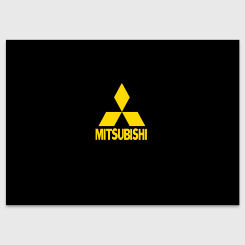 Поздравительная открытка с принтом Mitsubishi logo yelow, вид спереди №1