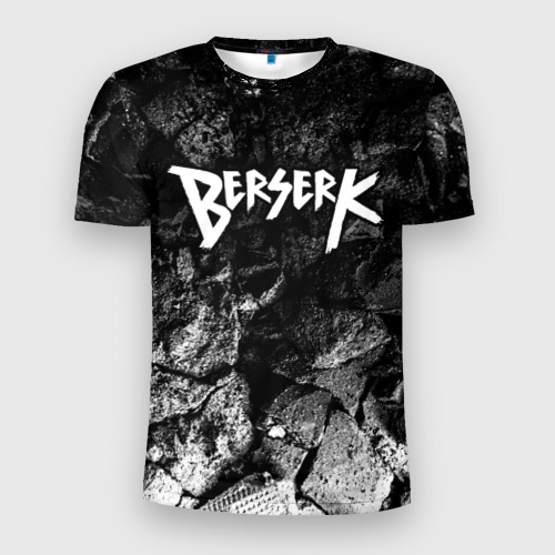 Мужская футболка приталенная с принтом Berserk black graphite, вид спереди №1